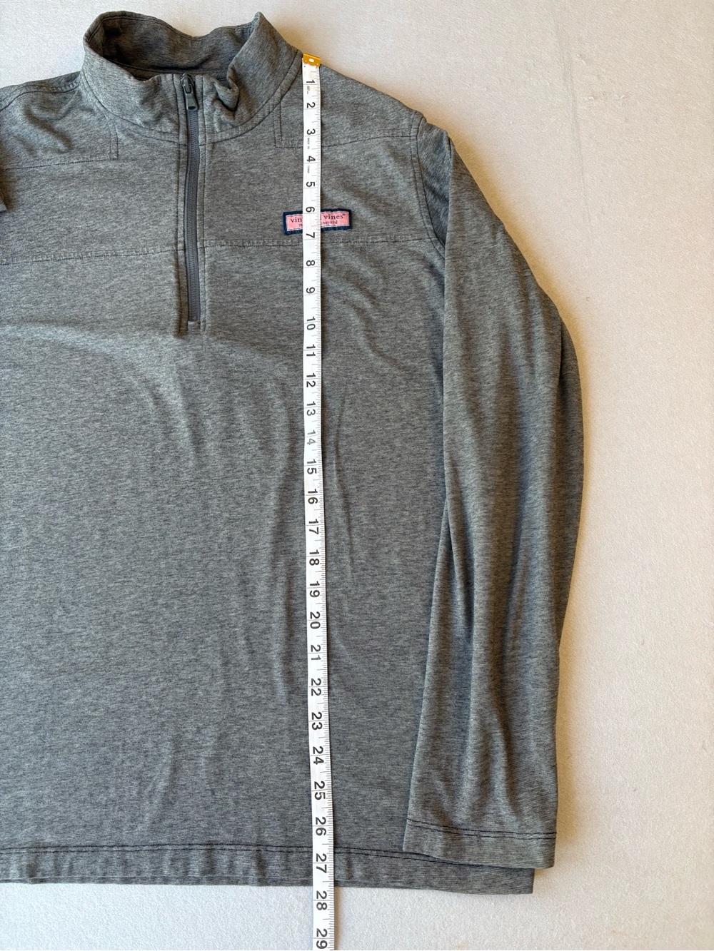 Vineyard Vines Edgartown Heathered Gray Quarter Zip Pima Cotton Pullover M prep - Picture 5 of 7
